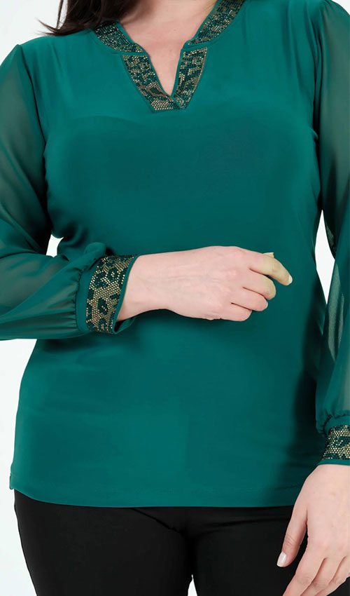 Şifon Kol Sandy Kumaş Bluz