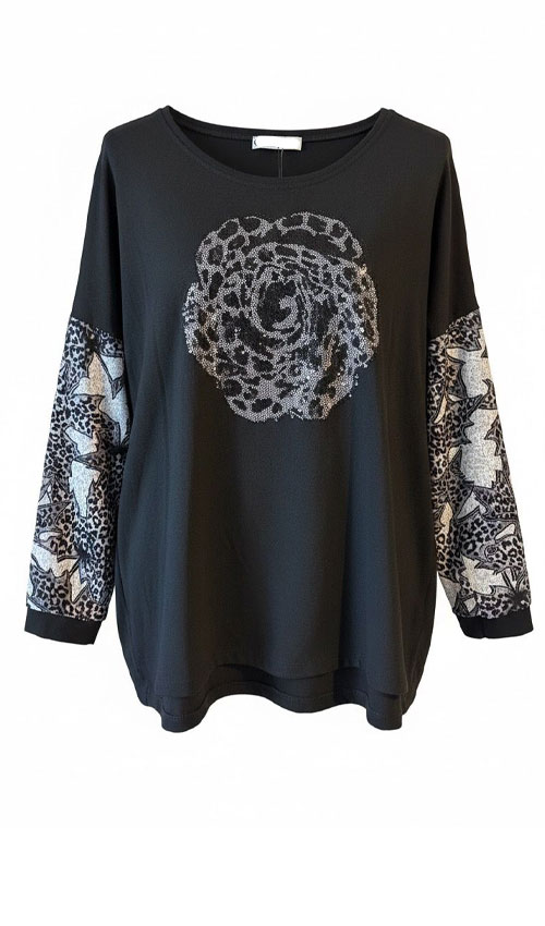 Çiçek TAŞ Baskılı Yumuşak Doku Kazak