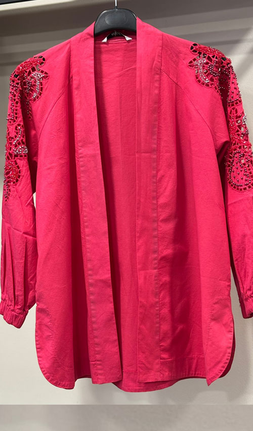 Nakışlı Kol İşleme Detaylı Kimono