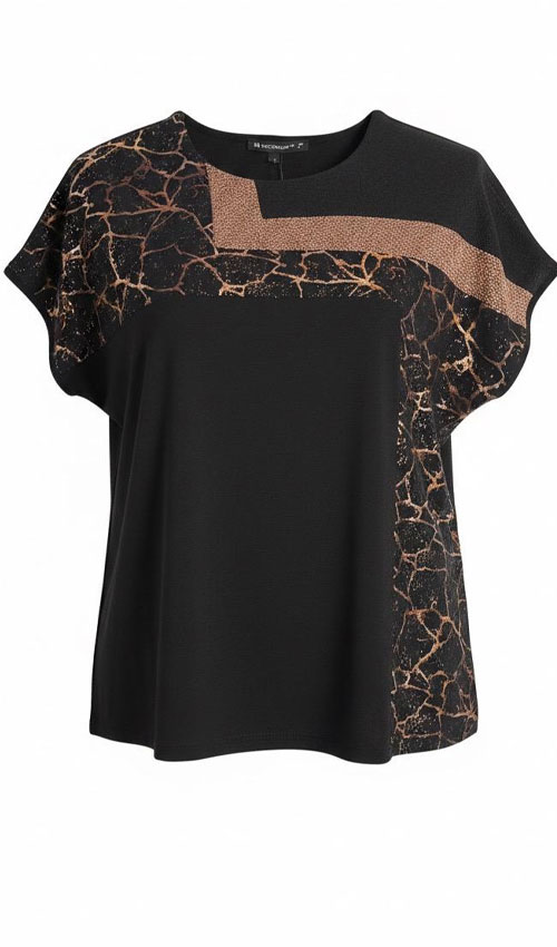 Varak Baskılı Yarasa Bluz