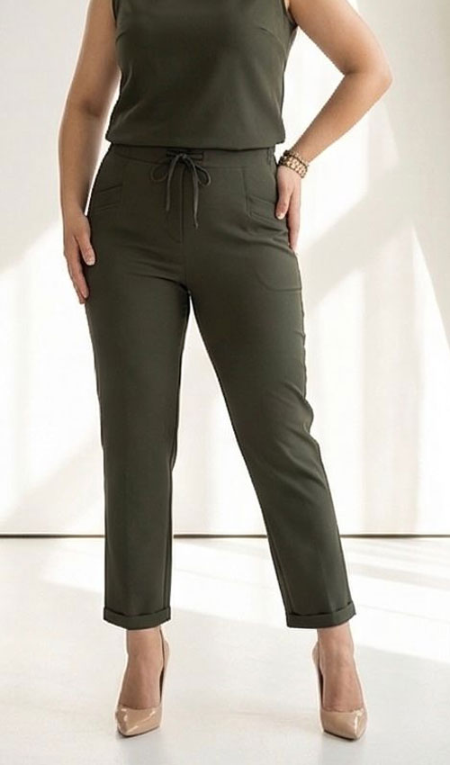 Dabıl Kumaş  Mevsimlik Pantolon Duble Paça Haki