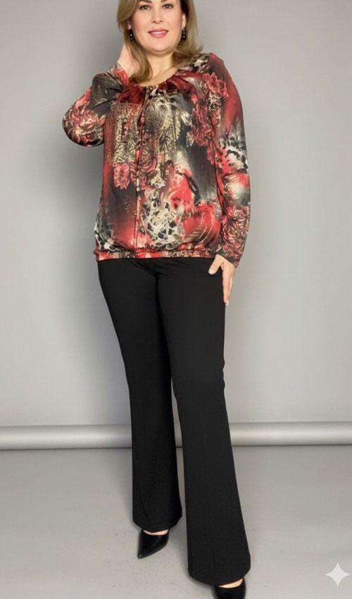 Sandy Kumaş Yaka Büzgülü Bluz