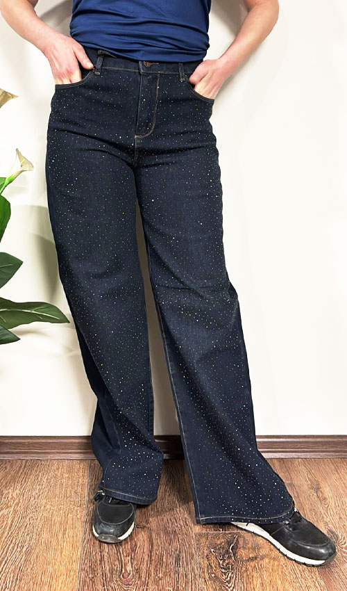 Taş Baskılı Palazzo Kot Pantolon