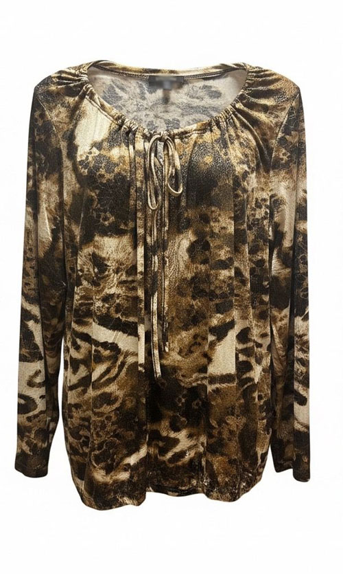 Sandy Kumaş Bluz Yaka İp Büzgülü